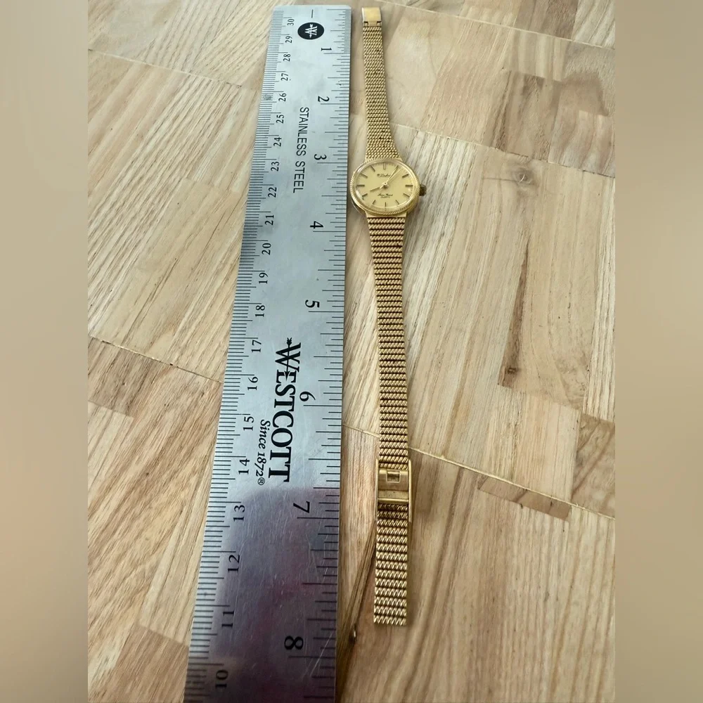Dufonte Lucien Piccard ladies gold tone dress watch NEW BATTERY